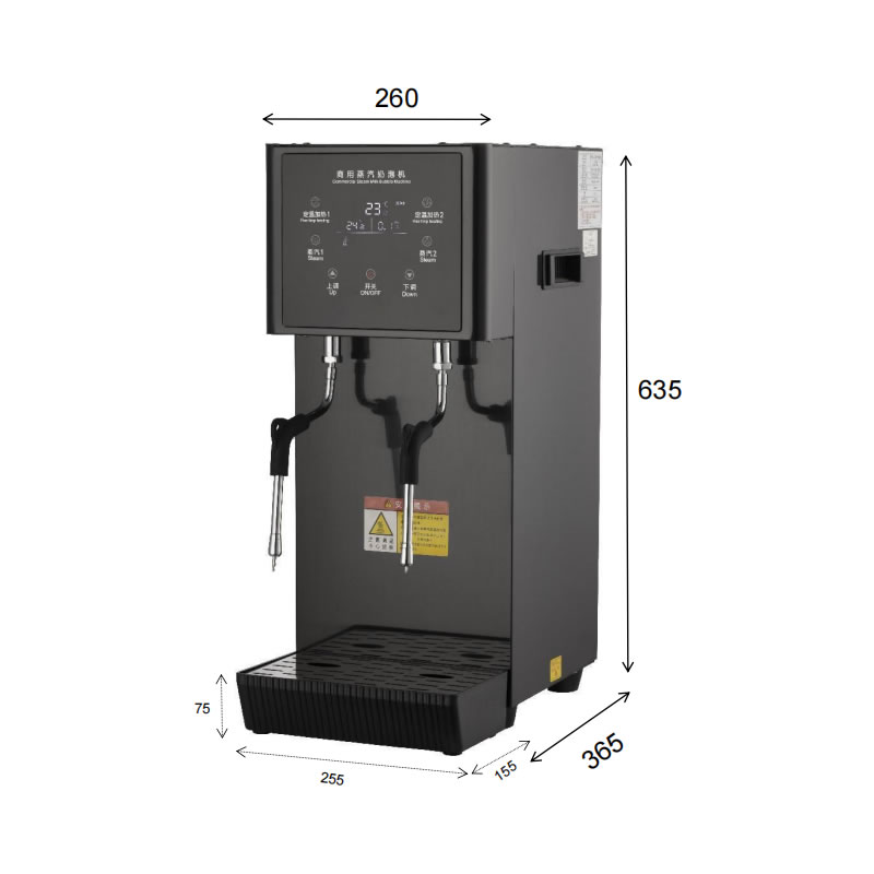 商用定温 双头蒸汽奶泡机(触屏款)